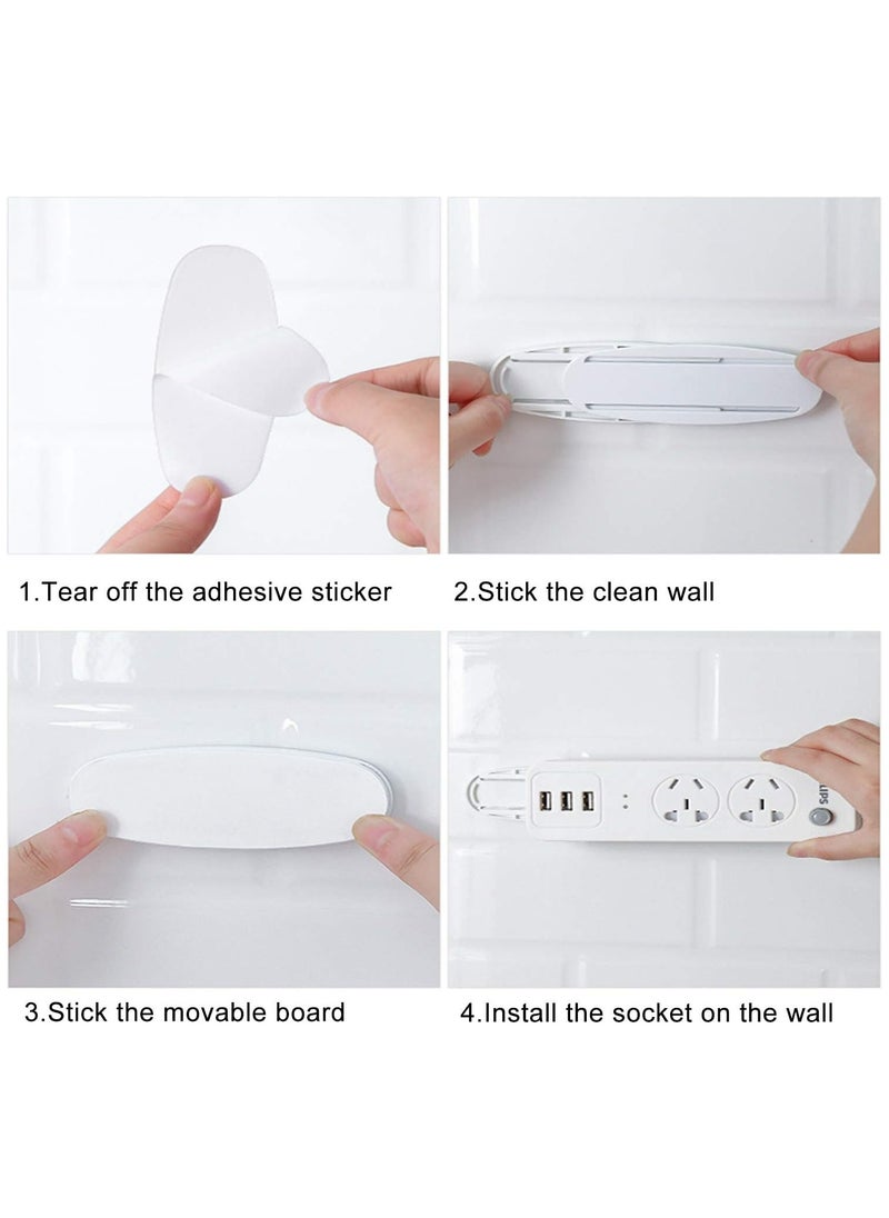 4Packs Power Strip Holder Fixator for Desk, Wall, WiFi Router, Paper Towel Box