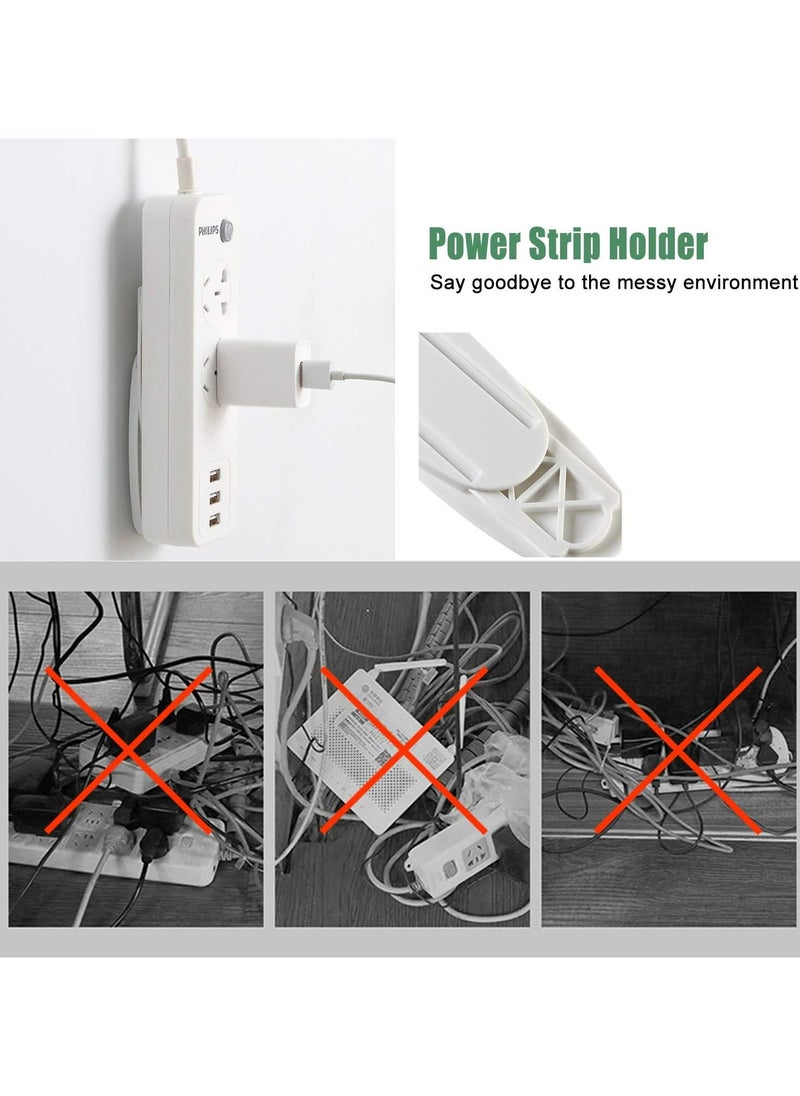 4Packs Power Strip Holder Fixator for Desk, Wall, WiFi Router, Paper Towel Box