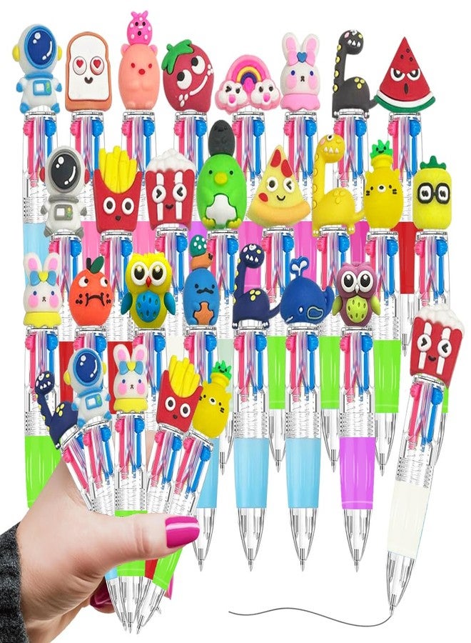 BAISDY 24Pcs Fun Pens Multicolor Pen in One, 4-in-1 Cute Pens Bulk Kawaii Pen Mini Ballpoint Pen - Image 1