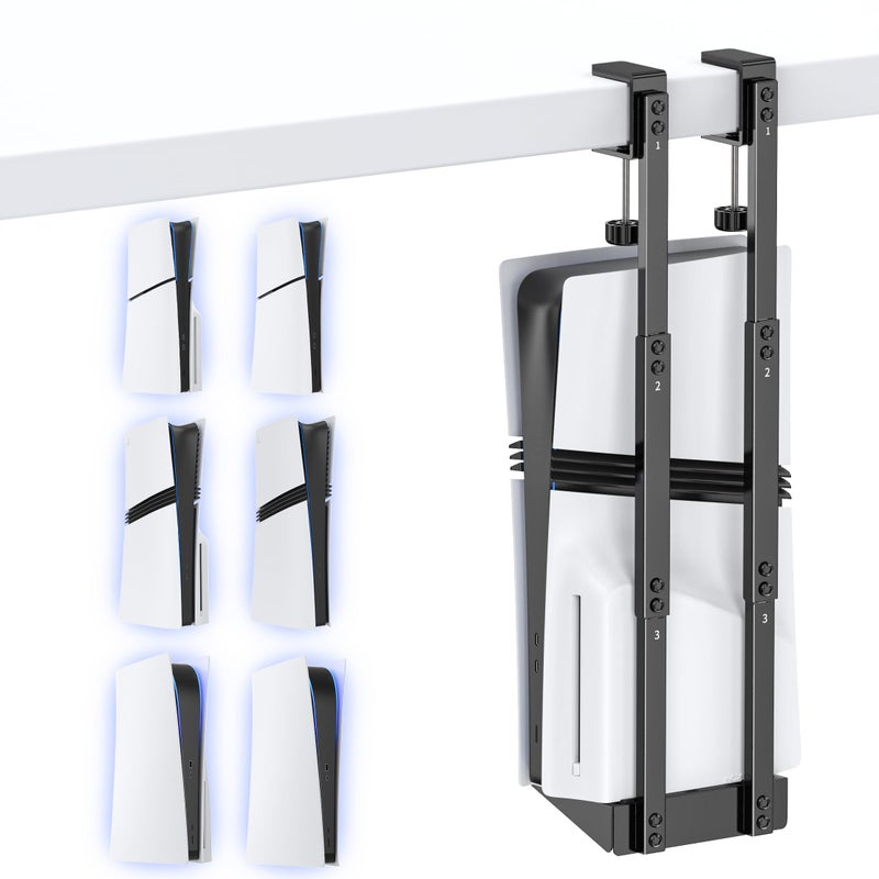 Kytok NoDrill PS5 Vertical Mount Under Desk for PS5PS5 SlimPS5 Pro Metal PS5 Desk Mount for PS5 Digial Disc PS5 Holder with Desk Clamp - Image 2