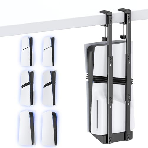 Kytok NoDrill PS5 Vertical Mount Under Desk for PS5PS5 SlimPS5 Pro Metal PS5 Desk Mount for PS5 Digial Disc PS5 Holder with Desk Clamp - Image 1