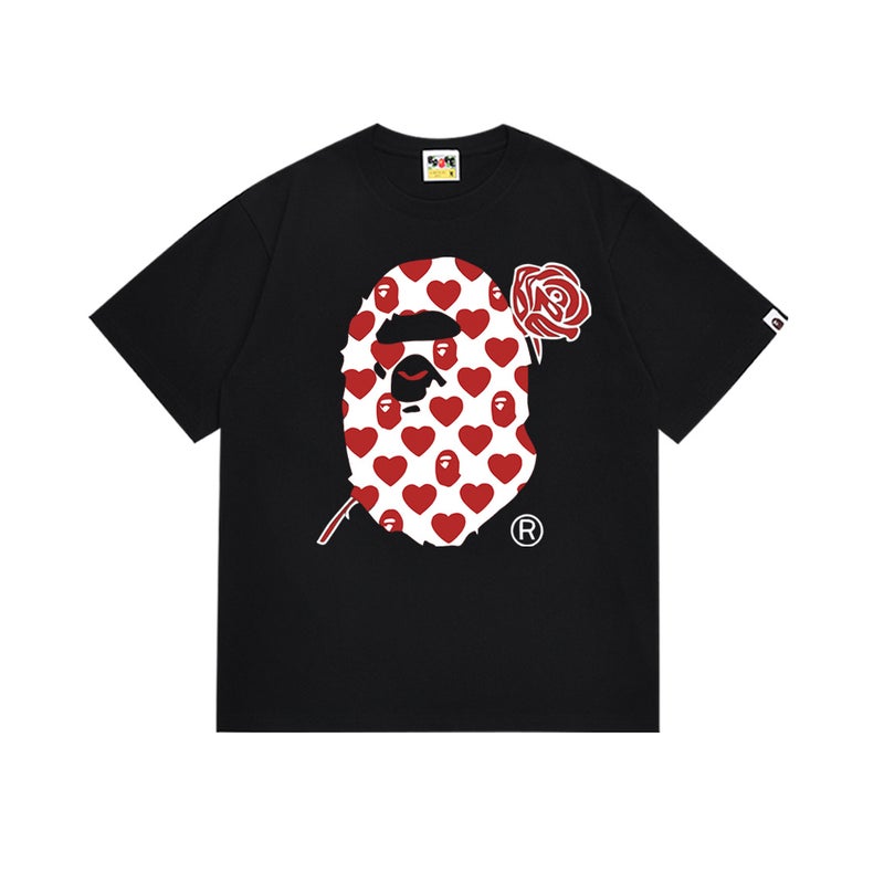 بايب تي شيرت رياضي قصير الأكمام مموه مشترك بين BAPE وميامي الدولي للجنسين - موضة الشارع العصرية - Image 1