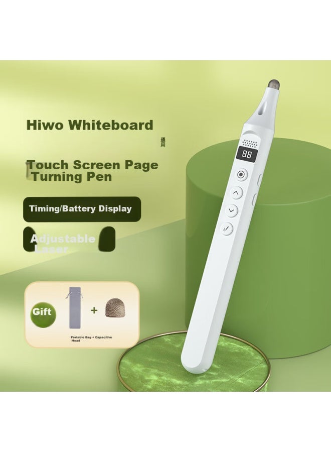Whistler F7 White Page-turning Pen, Lcd Screen Green Light Laser Pointer, Battery Display, Countdown Timer, Remote Control Pen, Suitable For Seewo Whiteboard Touch Pen, Two-in Teaching Projection Pen, Adjustable Brightness - Image 1