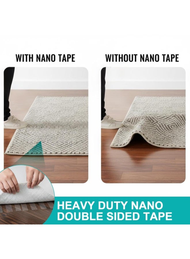 كاسابيلا دى براند شريط لاصق نانو مزدوج الجوانب شديد التحمل من كازا بيلا، مقاس 3 سم × 3 م، قابل لإعادة الاستخدام والإزالة والغسل، شفاف، مناسب للجدران والسجاد والموكيت وأعمال التركيب المنزلية، لاصق قوي للجدران في المنزل والمكتب والمطبخ - لا يترك أي بقايا، قابل للغسل، لا يترك أثراً - Image 4