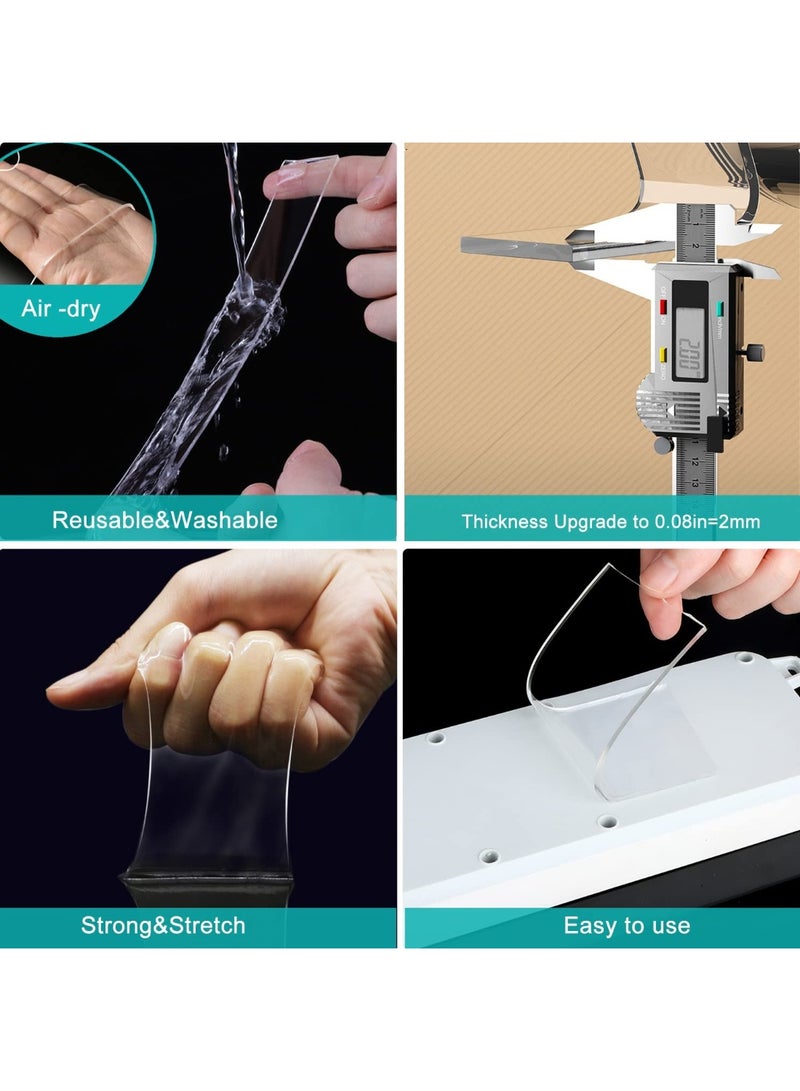 كاسابيلا دى براند شريط لاصق نانو مزدوج الجوانب شديد التحمل من كازا بيلا، مقاس 3 سم × 3 م، قابل لإعادة الاستخدام والإزالة والغسل، شفاف، مناسب للجدران والسجاد والموكيت وأعمال التركيب المنزلية، لاصق قوي للجدران في المنزل والمكتب والمطبخ - لا يترك أي بقايا، قابل للغسل، لا يترك أثراً - Image 5