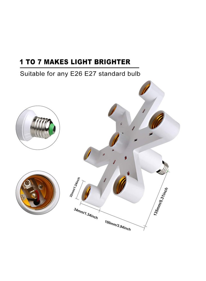 , E27 Light 7 in 1 Bulb Holder, Lamp Splitter Socket Adapter, Multi Lamp Base Converter, Standard LED Bulbs Holder - Image 4