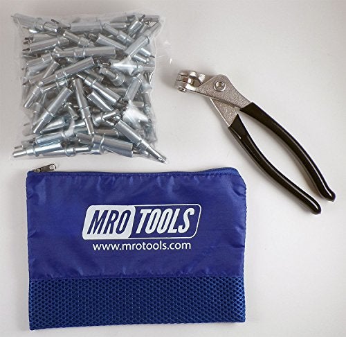 MRO Tools Cleco Fasteners 100 3/32 Cleco Sheet Metal Fasteners Plus Cleco Pliers w/Mesh Bag (K1S100-3/32) - Image 2
