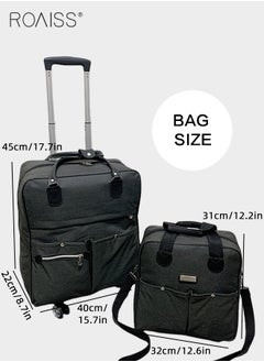 roaiss Unisex 2 Pack Trolley Bag Set Premium Large Capacity Foldable Multifunctional Travel Bag Multi Compartment Design Waterproof Luggage Bag with Smooth Zipper and Universal Wheel  - Image 3
