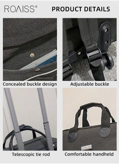 roaiss Unisex 2 Pack Trolley Bag Set Premium Large Capacity Foldable Multifunctional Travel Bag Multi Compartment Design Waterproof Luggage Bag with Smooth Zipper and Universal Wheel  - Image 4