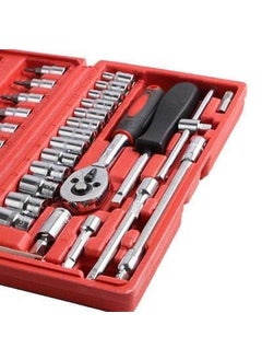 Vinsh Enterprise Vinsh Enterprise 46in1 MultiFunction Tool Kit Stainless Steel Socket Set with Screwdriver Bits and Ratchet Wrench Perfect for Home Maintenance Auto Repair Bicycle Repair and More  - Image 3