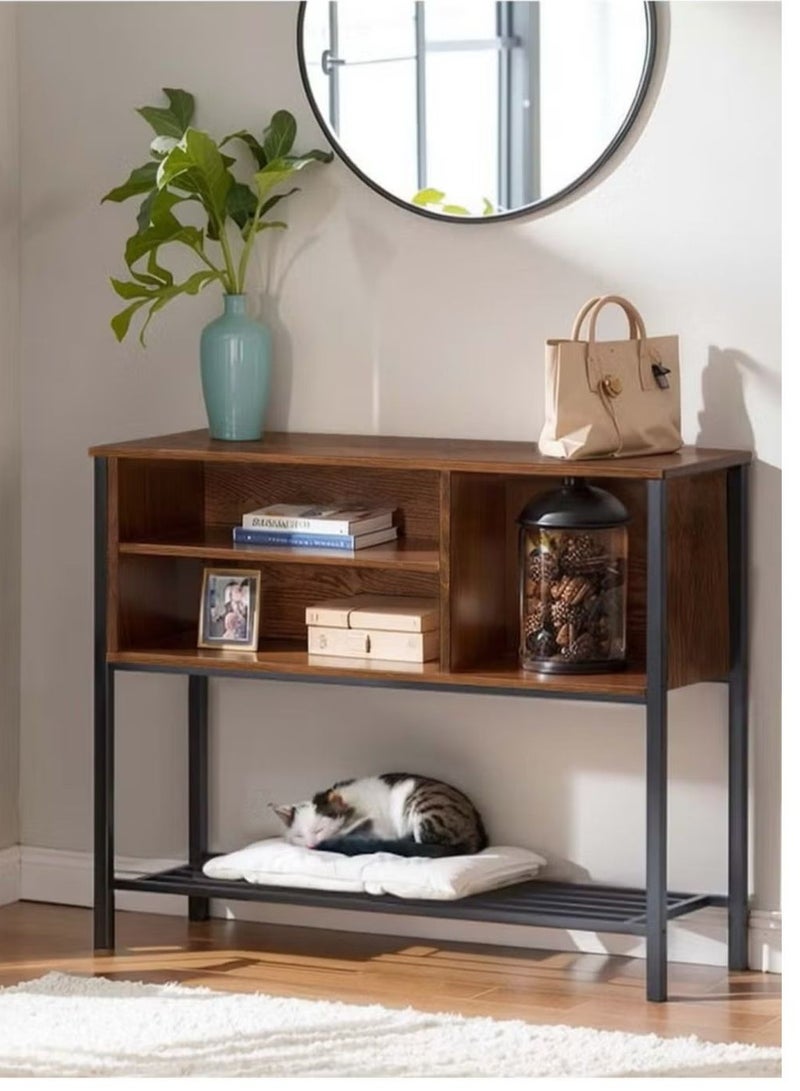 Generic coffee storage cabinet, hallway sideboard, with open storage shelves, for dining room in kitchen, living room, console table  - Image 1