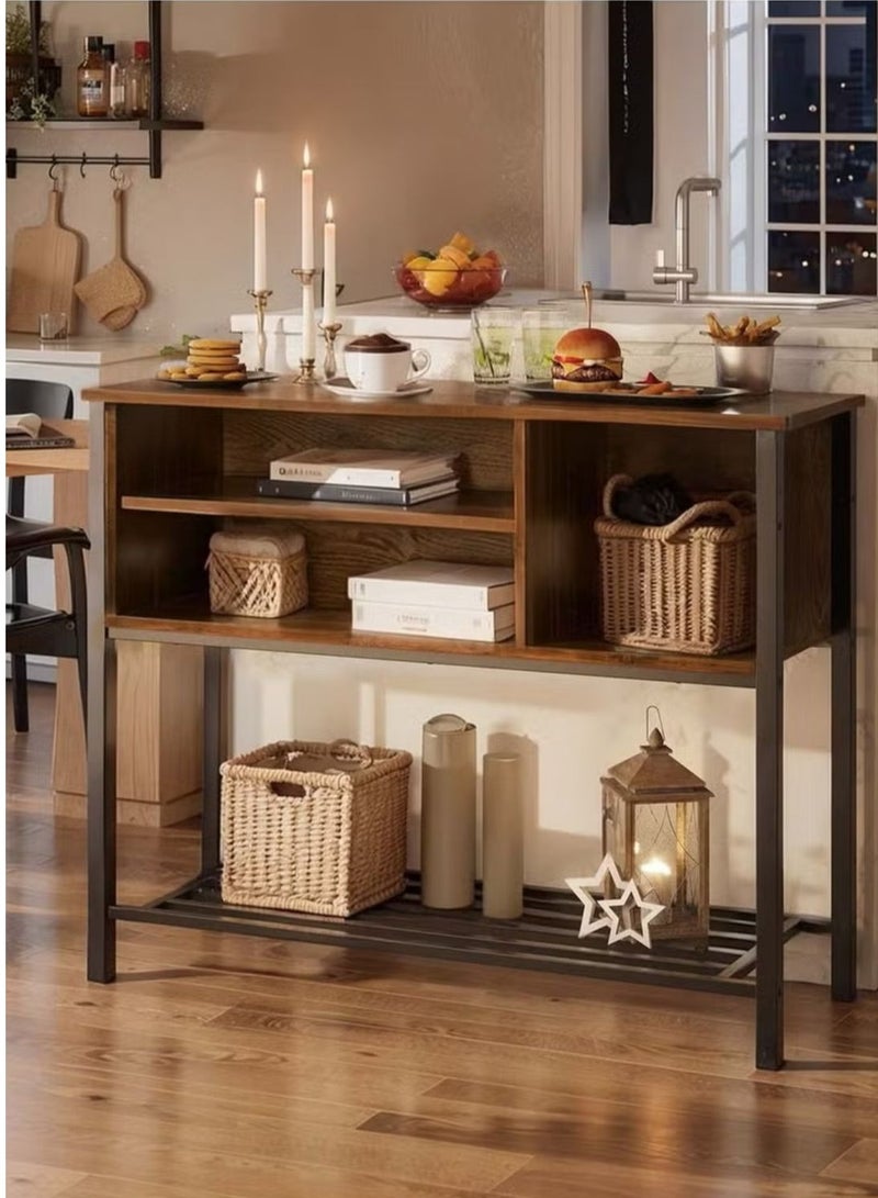 Generic coffee storage cabinet, hallway sideboard, with open storage shelves, for dining room in kitchen, living room, console table  - Image 3