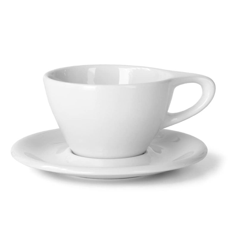 notNeutral Lino Porcelain Cup  Saucer Small Latte 8 oz White 8 oz 1