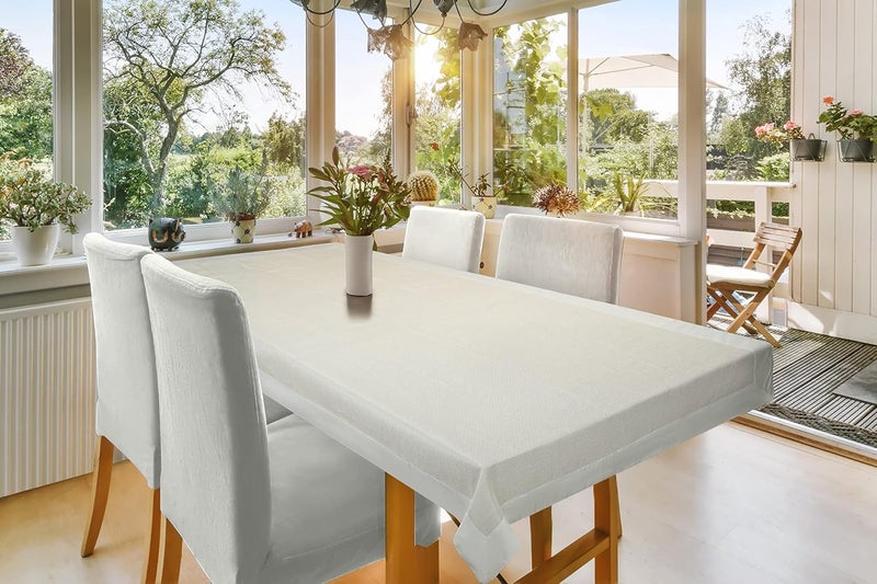 CASANEST Khadi Cotton Table CoverWashable Quality Solid Color Table CoverCentre Table CoverSize 36 L X54 W Inch Light Grey Khadi001 Rectangular - Image 2
