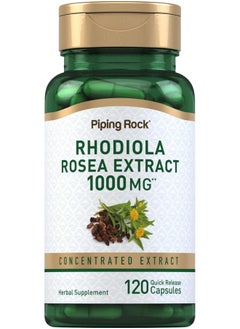 Piping Rock Rhodiola Rosea Root, 120 Capsules, 1000Mg, Quick Release Capsules  - Image 1