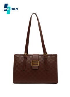 Women's Trendy Large-capacity Shoulder Bag, Ladies Fashionable Casual Handbags Tote Bags Clutch Bag, Retro Texture Side Bag Carry Bag for College Students and Teenagers(Brown)