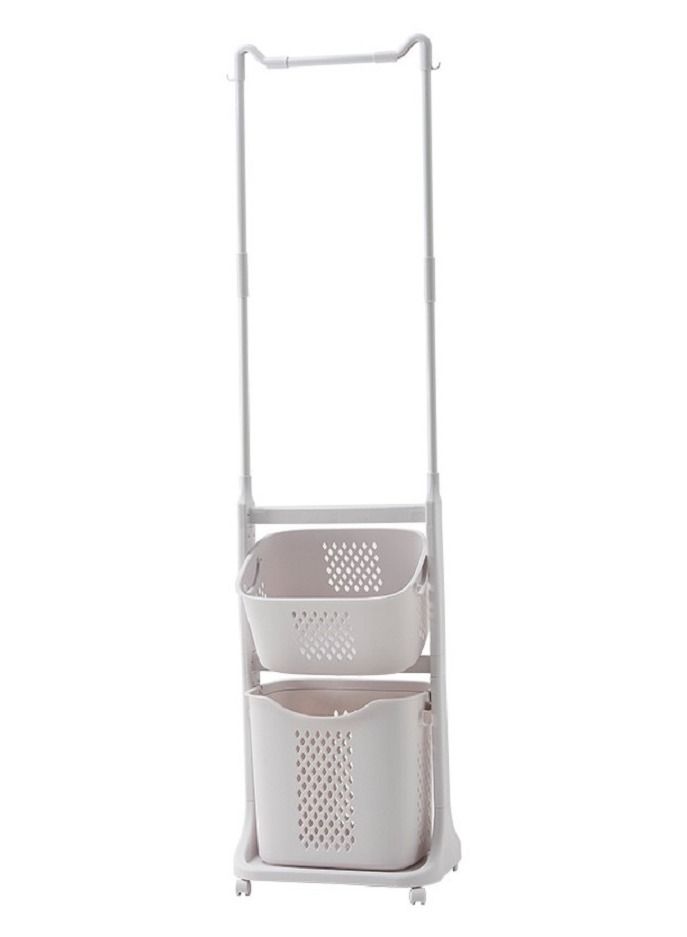 Laundry Basket Bathroom Multi-layer Clothes Storage Basket Household Bathroom Simple Storage Shelf - Image 1