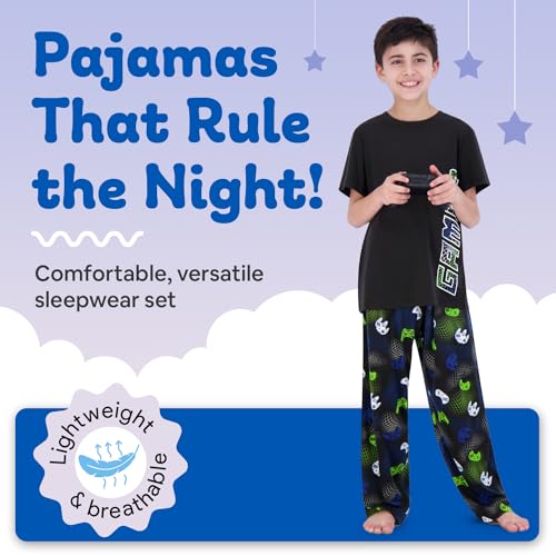 US Angels Boys Pajamas 3 Piece Set, big boys pj set, pajama pants for boys, pijama shorts, Size 8, Size 10-12, Size 14-16 - Image 2