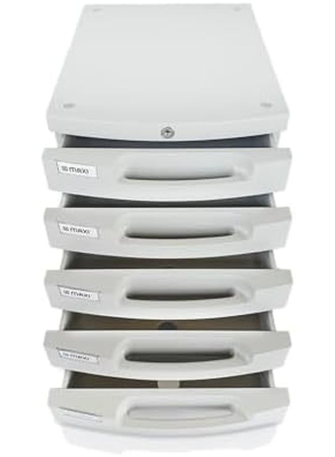 Maxi Plastic Storage 5 Drawer With Lock Office File Cabinets Filing Cabinets For Home Office Storage Drawers Flat File Cabinet Lockable With 5 Drawers Hold - Image 3