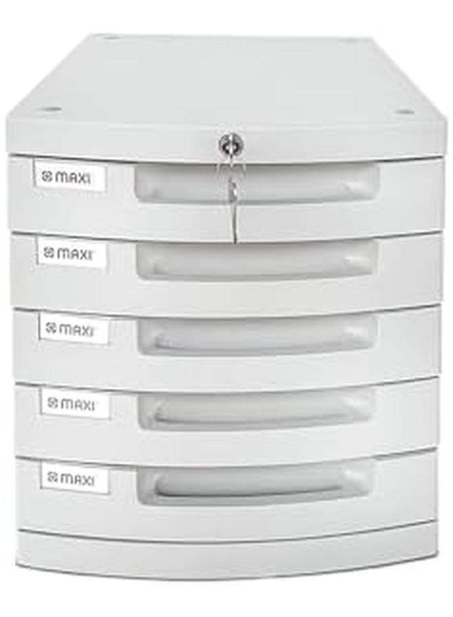 Maxi Plastic Storage 5 Drawer With Lock Office File Cabinets Filing Cabinets For Home Office Storage Drawers Flat File Cabinet Lockable With 5 Drawers Hold - Image 2