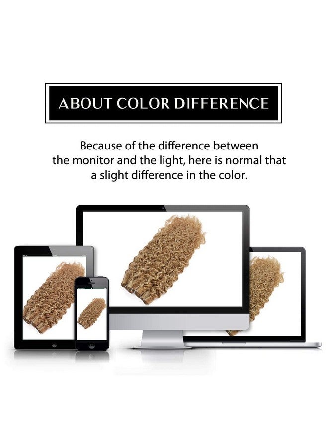 FASHION LINE Brazilian P27/613 Water Wave Blonde Human Hair Extensions Unprocessed Human Hair Bundles Weft 1Pc 100G Piano Color (18") - Image 4