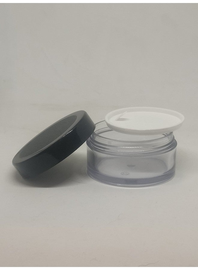 Tattvalogy Empty Clear Plastic Acrylic Bottle | Refillable Travel Size Cosmetic Container Small Leak Proof Jar with Black Cap for Shampoo, Lipbalms, Lipscrubs, cream | Set of 15 pcs - 20-25 GM Each - Image 3