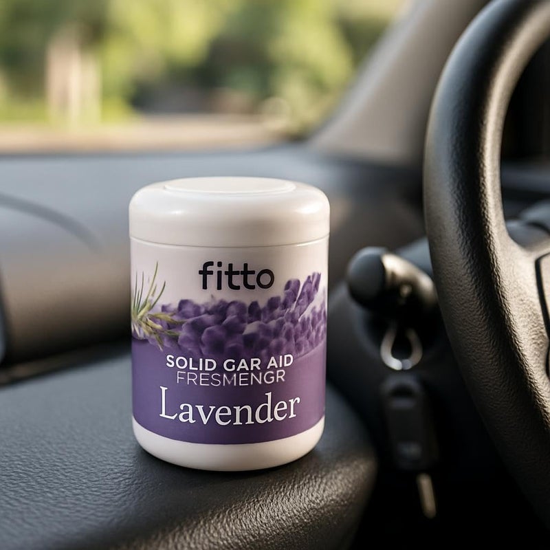 Fitto Solid Car Air Freshener Lavender Scent, Long Lasting Gel Odor Eliminator for Car Interior and Dashboard, 200gms - Image 2