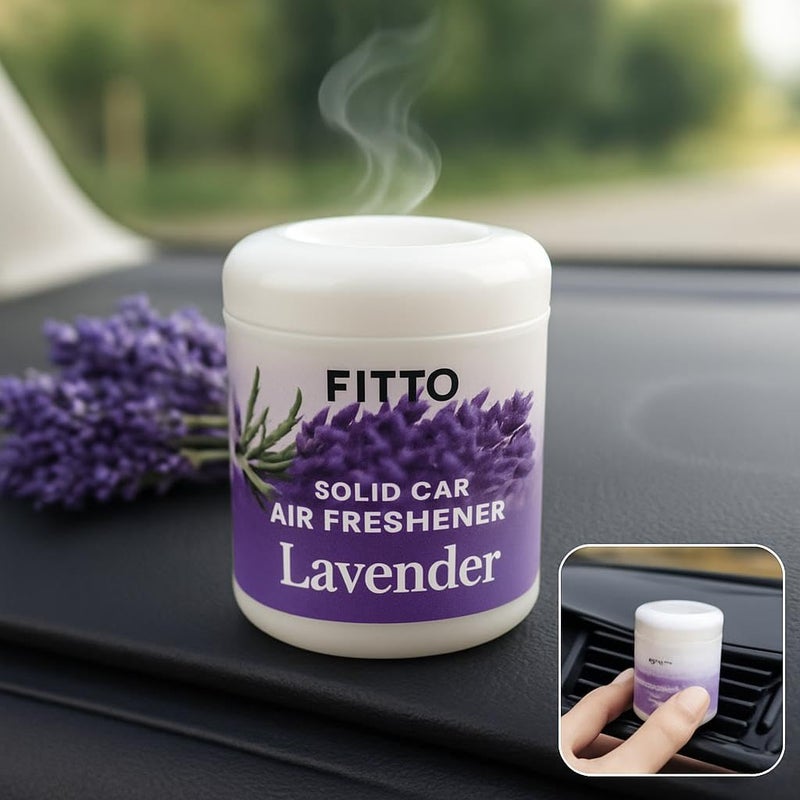 Fitto Solid Car Air Freshener Lavender Scent, Long Lasting Gel Odor Eliminator for Car Interior and Dashboard, 200gms - Image 3