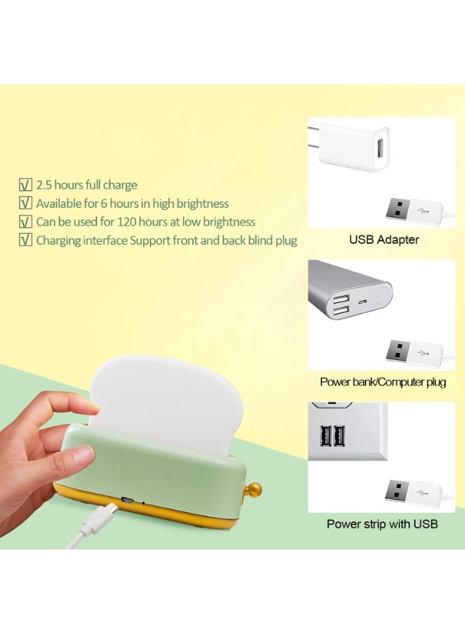 general Desk Decor Toaster Lamp, Rechargeable Small Lamp with Smile Face Toast Bread Cute Toaster Shape Room Decor Night Light for Bedroom, Bedside, Living Room, Dining, Desk Decorations - Image 4