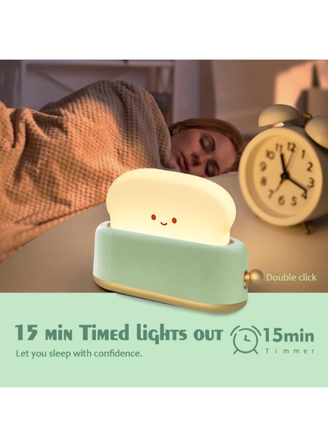 general Desk Decor Toaster Lamp, Rechargeable Small Lamp with Smile Face Toast Bread Cute Toaster Shape Room Decor Night Light for Bedroom, Bedside, Living Room, Dining, Desk Decorations - Image 2