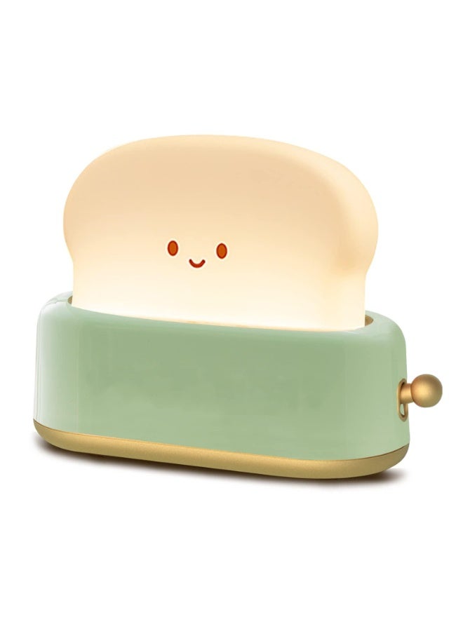 general Desk Decor Toaster Lamp, Rechargeable Small Lamp with Smile Face Toast Bread Cute Toaster Shape Room Decor Night Light for Bedroom, Bedside, Living Room, Dining, Desk Decorations - Image 1