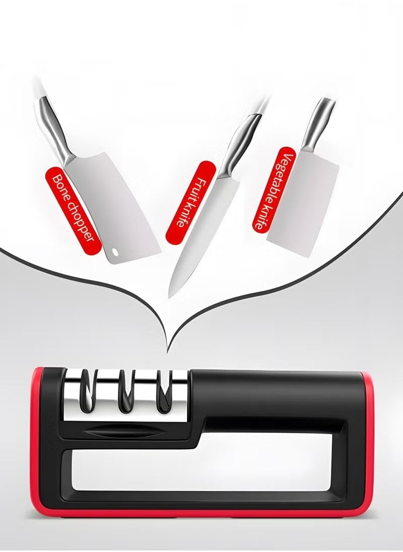 URbantin 3 in 1 Knife Sharpener with 3 Stages, Handheld Knife Sharpener Helps Repair, Restore, Polish Blades, Including Straight, Serrated Blades and Scissors  - Image 3