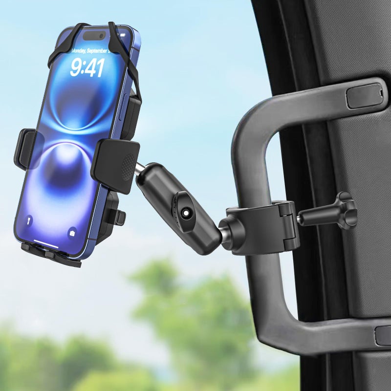 Kolasels A Pillar Grab Handle Phone Mount for Car/Truck [Shockproof Metal Arm] Universal Phone Clip Phone Holders for Your Car, Truck, Pickup, SUV, Van, Excavator, Front Loader, Fit for iPhone 16 15 - Image 1
