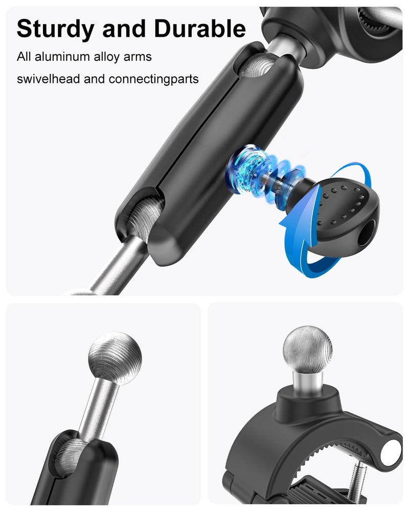 Kolasels A Pillar Grab Handle Phone Mount for Car/Truck [Shockproof Metal Arm] Universal Phone Clip Phone Holders for Your Car, Truck, Pickup, SUV, Van, Excavator, Front Loader, Fit for iPhone 16 15 - Image 4