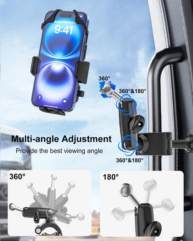 Kolasels A Pillar Grab Handle Phone Mount for Car/Truck [Shockproof Metal Arm] Universal Phone Clip Phone Holders for Your Car, Truck, Pickup, SUV, Van, Excavator, Front Loader, Fit for iPhone 16 15 - Image 5
