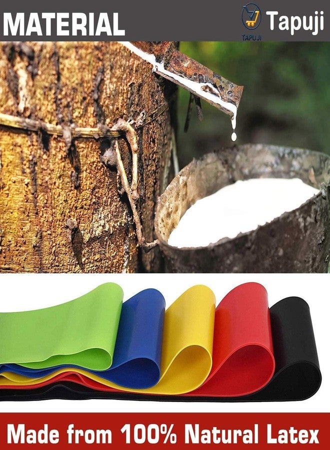Tapuji Resistance Loop Latex Bands Gym Resistance Exercise Bands Yoga and Gym Workout Training Rubber Bands for Home Fitness, Crossfit, Stretching, Strength Training, Physical Therapy (5PCS) - Image 3