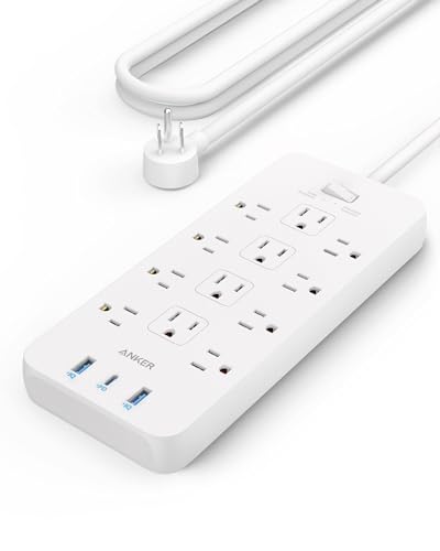 Anker Power Strip with 2100J Surge Protector, Outlet Extender, 5ft Extension Cord with Multiple Outlets, 12 AC, 2 USB A,1 USB C Port for 20W, Home Office, Dorm Room Essentials, TUV Listed - Image 1