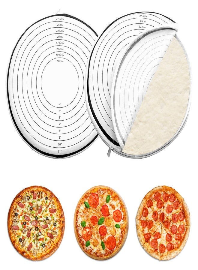 KCMOSGI 2 Pcs Dough Rolling Zipper Bags, 4"-11" Silicone Zippered Pie Crust Bags, Food Grade Silicone Dough Rolling Bag for Pie Pizza Cookies & Bread Making, Reusable & Non-Stick, Dishwasher Safe - Image 1