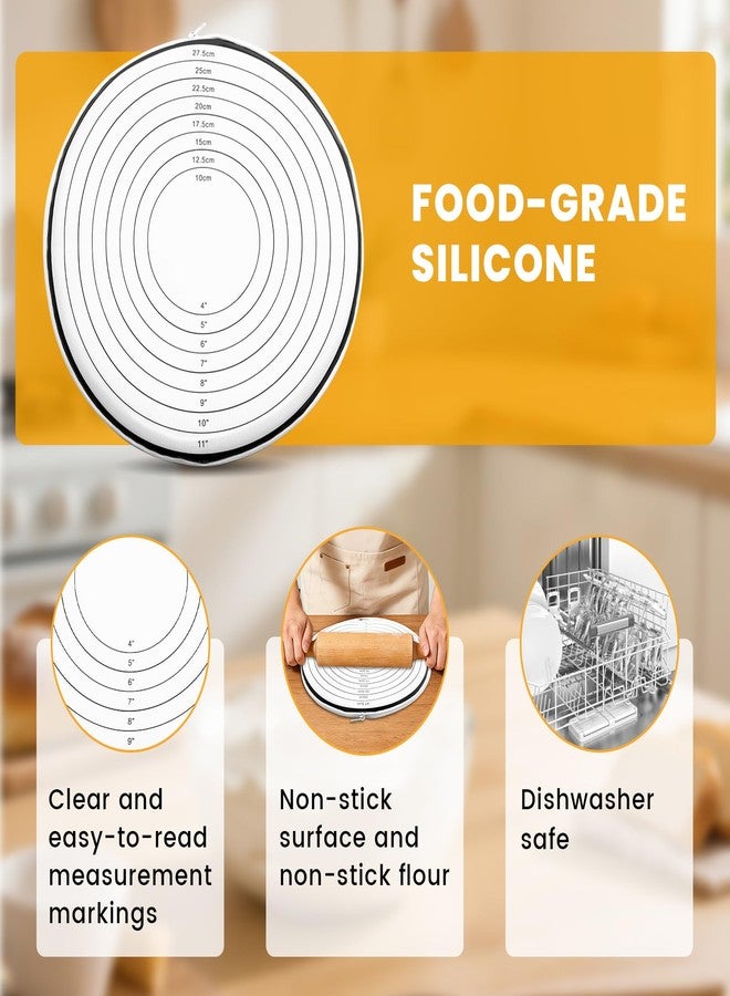 KCMOSGI 2 Pcs Dough Rolling Zipper Bags, 4"-11" Silicone Zippered Pie Crust Bags, Food Grade Silicone Dough Rolling Bag for Pie Pizza Cookies & Bread Making, Reusable & Non-Stick, Dishwasher Safe - Image 3