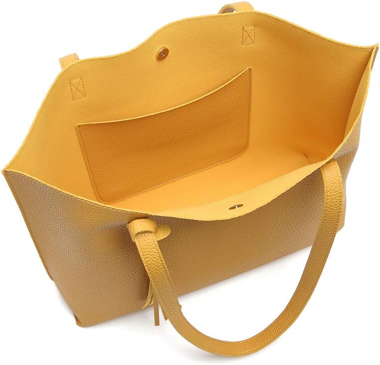 Dreubea Women's Soft Faux Leather Tote Shoulder Bag from, Big Capacity Tassel Handbag - Image 3