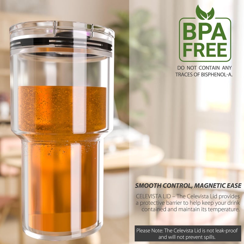 CeleVista Tumbler Lid for 20oz YETI Tumbler, Replacement Tumbler Lids, Coffee Cup Covers with Magnetic Slider for Gift, BPA Free (2 pieces) - Image 4