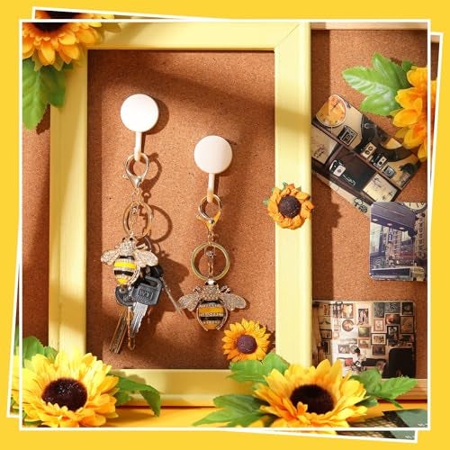 Sureio Rhinestone Bee Keychain 2 Pieces Animal Key Chain Cute Yellow Bee Crystal Keychain with Lobster Clasp Charm Pendant Keyring for Bag Purse Wallet - Image 5