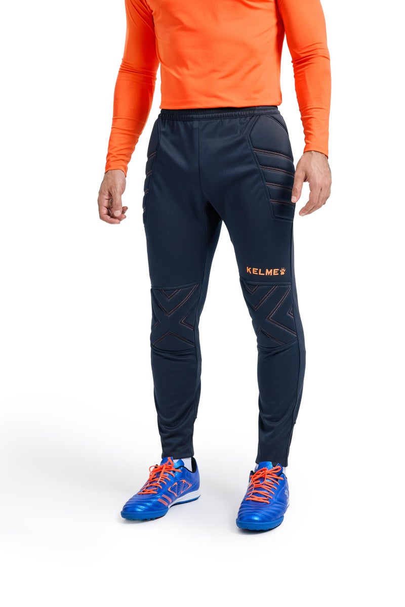 KELME Men's Goalkeeper Pants - Padded Goalie Leggings, Size X-Large, Blue/Orange - Image 1