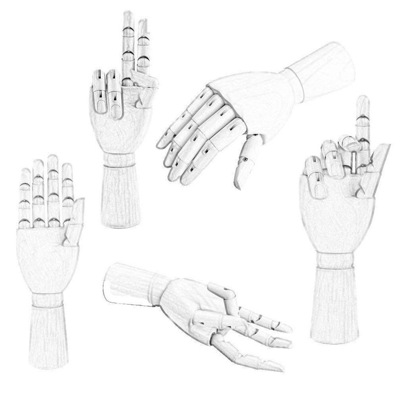 chrome نموذج يد مانكن خشبي - مثالي للرسم، التخطيط، إلخ. (يد ذكر) الحجم - 10 بوصة - Image 5