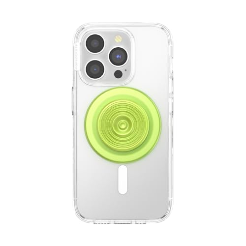 POPSOCKETS قبضة هاتف PopSockets لمغناطيس MagSafe مع حامل، حامل مغناطيسي، قمة قابلة للتبديل، تثبيت آمن لجرابات iPhone MagSafe، قبضة الهاتف والتابلت - ريبلي إيريديسنت أبسنت - Image 3