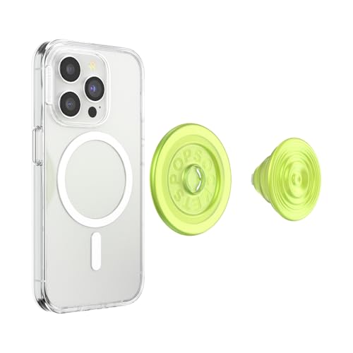 POPSOCKETS قبضة هاتف PopSockets لمغناطيس MagSafe مع حامل، حامل مغناطيسي، قمة قابلة للتبديل، تثبيت آمن لجرابات iPhone MagSafe، قبضة الهاتف والتابلت - ريبلي إيريديسنت أبسنت - Image 4