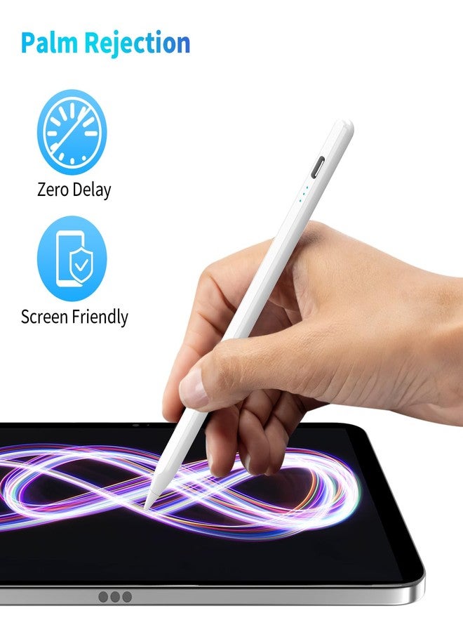 COO Stylus Pen for iPad 9th&10th Generation with Palm Rejection, 30Mins Fast Charging, Compatible with 2018-2023 Apple iPad Pro 11"/12.9", iPad Air 3/4/5, iPad mini 5/6th, iPad 6/7/8/9/10 (White02) - Image 5
