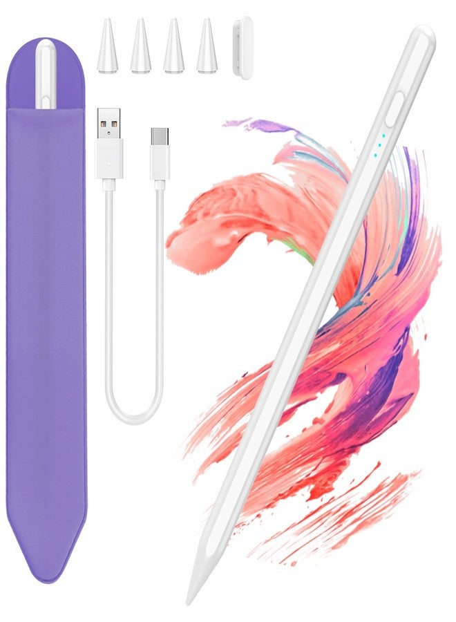 COO Stylus Pen for iPad 9th&10th Generation with Palm Rejection, 30Mins Fast Charging, Compatible with 2018-2023 Apple iPad Pro 11"/12.9", iPad Air 3/4/5, iPad mini 5/6th, iPad 6/7/8/9/10 (White02) - Image 1