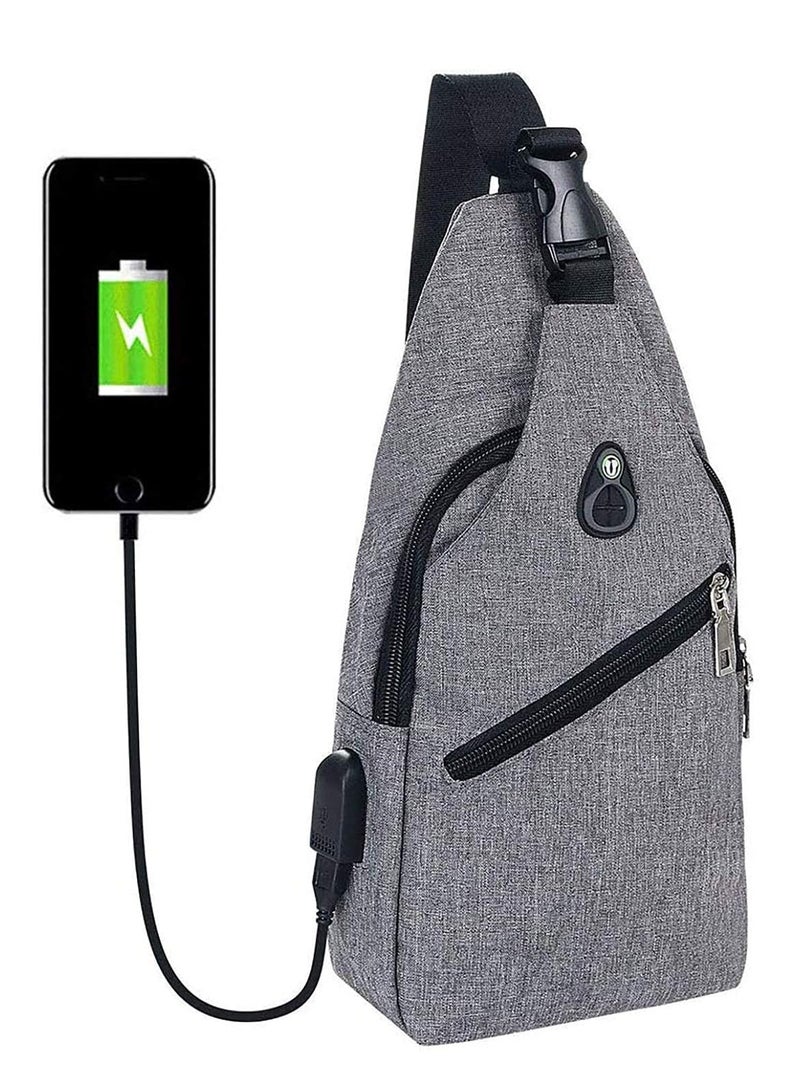 Lightweight Crossbody Sling Bag for Men with USB Charging Port - Ideal for Hiking, Cycling, and Traveling. Perfect Chest Bag for On-the-Go Convenience. - Image 1