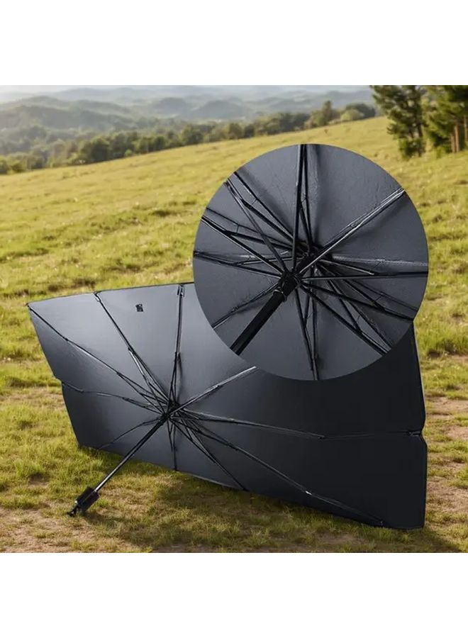 Universal Foldable Retractable Sun Shade Panel Silver Size 49 21 Inch Heat Insulation Anti Scalding - Image 1